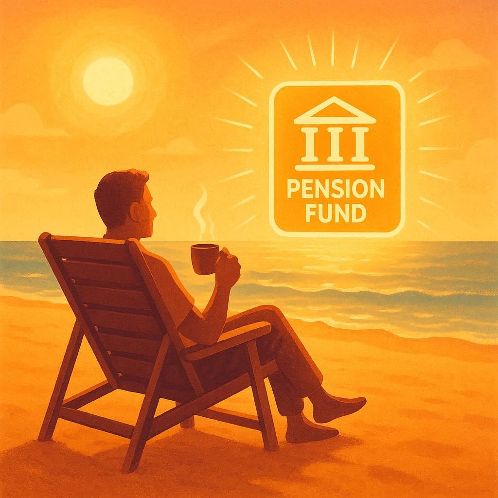 A person looking at a chart showing retirement savings growth.